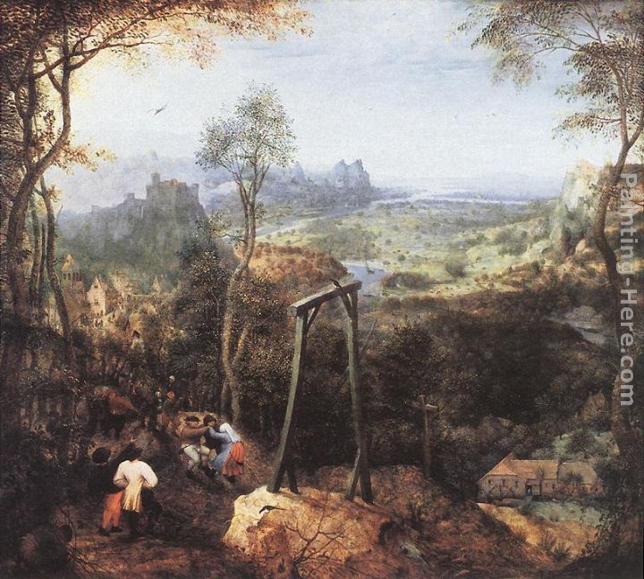 Magpie on the Gallow painting - Pieter the Elder Bruegel Magpie on the Gallow art painting